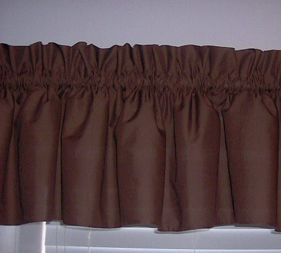 Brown Valance Curtain Window Treatment, 58 Inches Wide Custom rod Pocket and long.