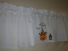 Load image into Gallery viewer, Happy Halloween valance curtain, Lantern, Spider, Bat, Pumpkin, Harvest window treatment
