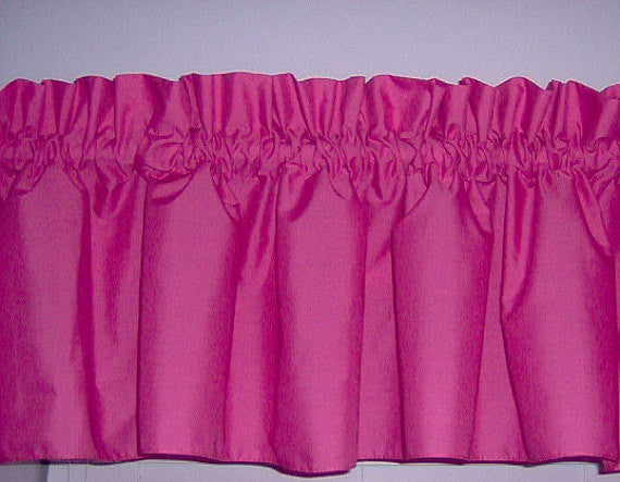 Hot Pink Valance Curtain Window Treatment, 58 Inches Wide Custom rod Pocket and long. free shipping