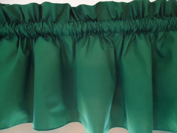 Hunter green Valance Curtain Window Treatment, 58 Inches Wide Custom rod Pocket and long. f.shipping