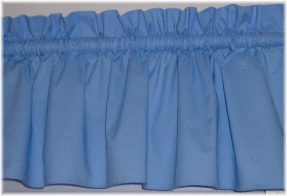 Light Blue Valance Curtain Window Treatment, 58 Inches Wide Custom rod Pocket and long. free shipping