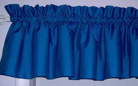 Royal blue Valance Curtain Window Treatment, 58 Inches Wide Custom rod Pocket and long. free shipping