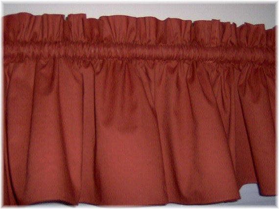 Rust Valance Curtain Window Treatment, burnt orange ,58 Inches Wide Custom rod Pocket and long. free shipping