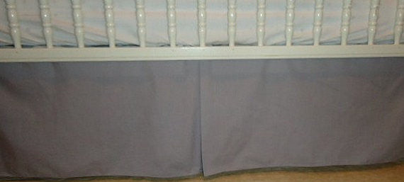 Solid Grey Crib Skirt Tailored, Box Pleat. baby Cribskirt. Fits Toddler's Bed. 4 Sided , box Pleat . New, Free Shipping. more Sizes