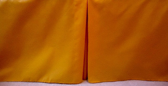 Solid Orange Crib Skirt Tailored, Box Pleat. Cribskirt. Fits Toddler's Bed. 4 Sided , box Pleat . Free Shippi
