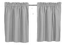 Load image into Gallery viewer, Blackout Curtains 24&quot; Solid Color, Cafe style, Block Out Light, Thermal, Campers, RV, bathrooms, Kitchen, small windows, Basement, Tiers
