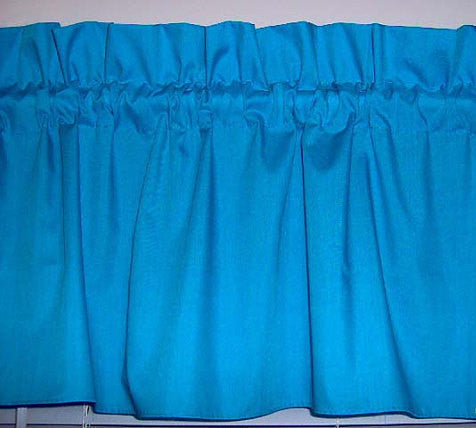 Turquoise Valance Curtain Window Treatment, 58 Inches Wide Custom rod Pocket and long. free shipping